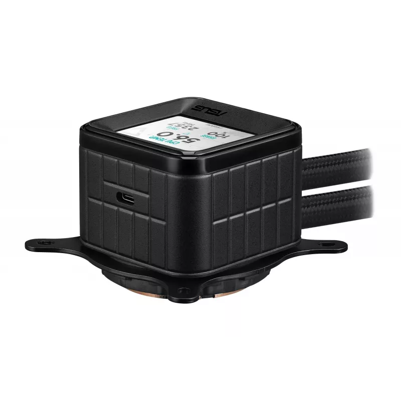 Mitmeühes vedelikjahutus ASUS Prime LC 360 ARGB LCD — 360 mm radiaator, 3x 120 mm ventilaatorit, LCD, PWM, must