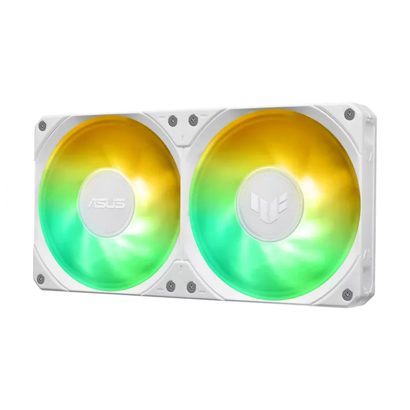 Vedelikjahutuskomplekt ASUS TUF GAMING LC III 240 ARGB WHT – 240 mm radiaator, 2x 120 mm ventilaatorit, PWM, valge