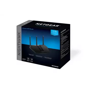 NETGEAR Nighthawk AX/5-Stream AX2400 WiFi 6 ruuter (RAX30) traadita ruuter Gigabit Ethernet kahesageduslik (2,4 GHz / 5 GHz) must