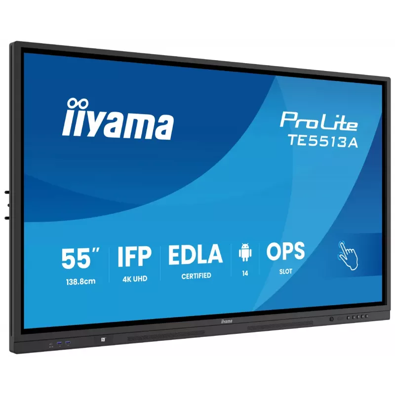 Monitor iiyama 55 tolli TE5513A-B1AG 54.6 tolli interaktiivne lameekraan 4K Ultra HD 3840 x 2160