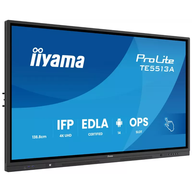 Monitor iiyama 55 tolli TE5513A-B1AG 54.6 tolli interaktiivne lameekraan 4K Ultra HD 3840 x 2160