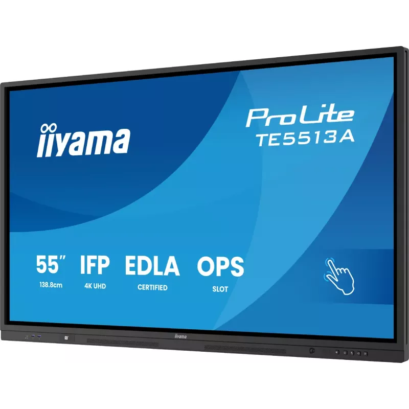 Monitor iiyama 55 tolli TE5513A-B1AG 54.6 tolli interaktiivne lameekraan 4K Ultra HD 3840 x 2160