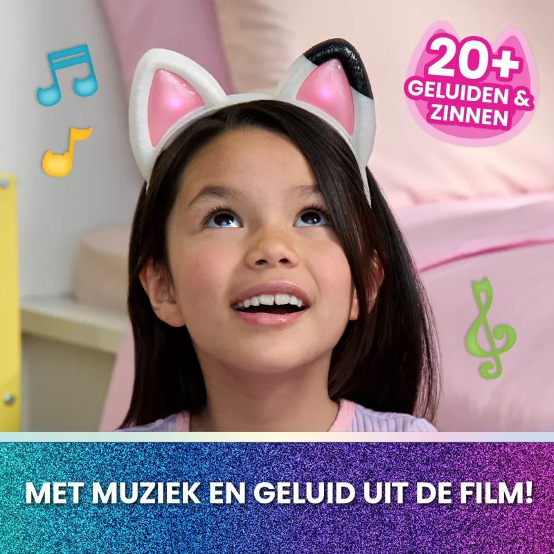 Gabby's Dollhouse: Film, Mõnusalt suurepärased interaktiivsed kõrvad, peavõru tulede, helide ja 3 mängurežiimiga, laste mänguasjad tüdrukutele ja poistele alates 3. eluaastast