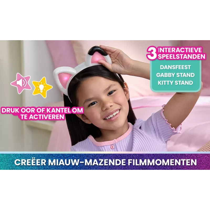 Gabby's Dollhouse: Film, Mõnusalt suurepärased interaktiivsed kõrvad, peavõru tulede, helide ja 3 mängurežiimiga, laste mänguasjad tüdrukutele ja poistele alates 3. eluaastast