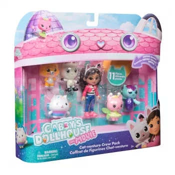 Gabby's Dollhouse DREAMWORKS Film, Cat-venture Crew Pack, 11-osaline mängufiguuride komplekt koos aksessuaaridega, laste mänguasjad tüdrukutele ja poistele alates 3. eluaastast
