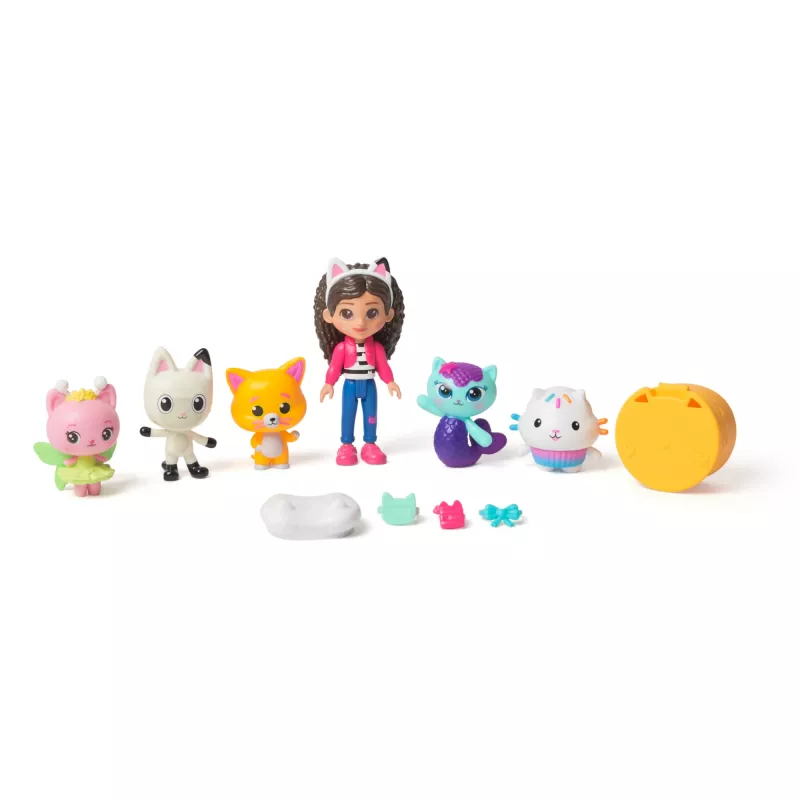 Gabby's Dollhouse DREAMWORKS Film, Cat-venture Crew Pack, 11-osaline mängufiguuride komplekt koos aksessuaaridega, laste mänguasjad tüdrukutele ja poistele alates 3. eluaastast