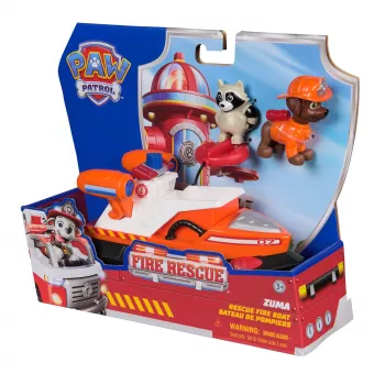 PAW Patrol Fire Rescue: Zuma päästetulepaat koos tegevusfiguuri, heidetava päästerõnga, kähriku ja mängupaadiga, laste mänguasjad poistele ja tüdrukutele alates 3. eluaastast