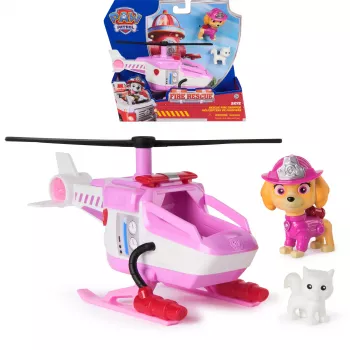 PAW Patrol Fire Rescue: Skye Rescue Fire Chopper koos tegevusfiguuri, kiisusõbra ja mänguhelikopteriga, laste mänguasi poistele ja tüdrukutele alates 3. eluaastast