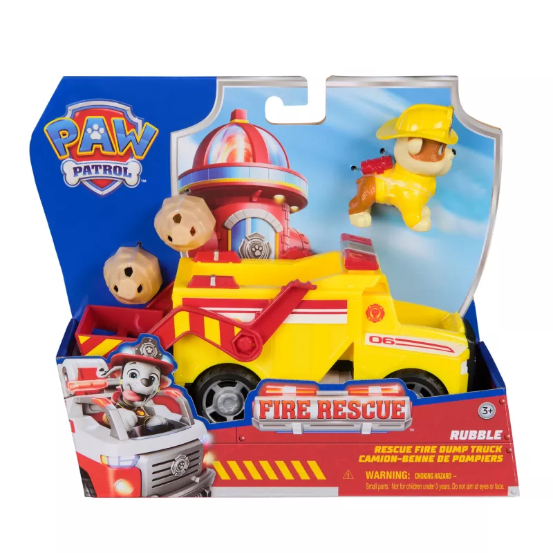 PAW Patrol Fire Rescue: Rubble Rescue Fire Dump Truck koos action-figuuri, mürskude ja mänguautoga, laste mänguasjad poistele ja tüdrukutele alates 3. eluaastast