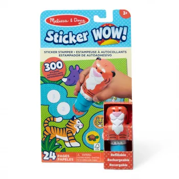 Melissa & Doug Sticker WOW 24-leheküljeline tegevusvihik ja kleepsumaja, 300 kleebist, kunst ja käsitöö näpumänguasi kogutav tegelane – Tiiger – FSC sertifitseeritud