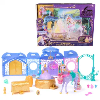 “Spin Master Unicorn Academy” mängukomplekt talli, purskkaevu, valgus- ja heliefektidega