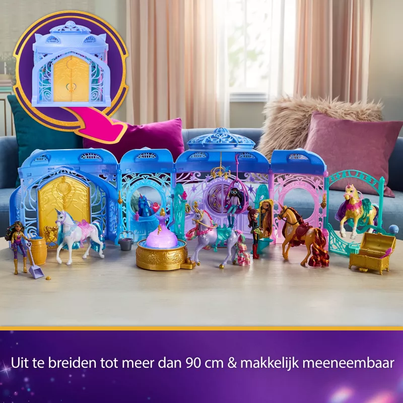 “Spin Master Unicorn Academy” mängukomplekt talli, purskkaevu, valgus- ja heliefektidega