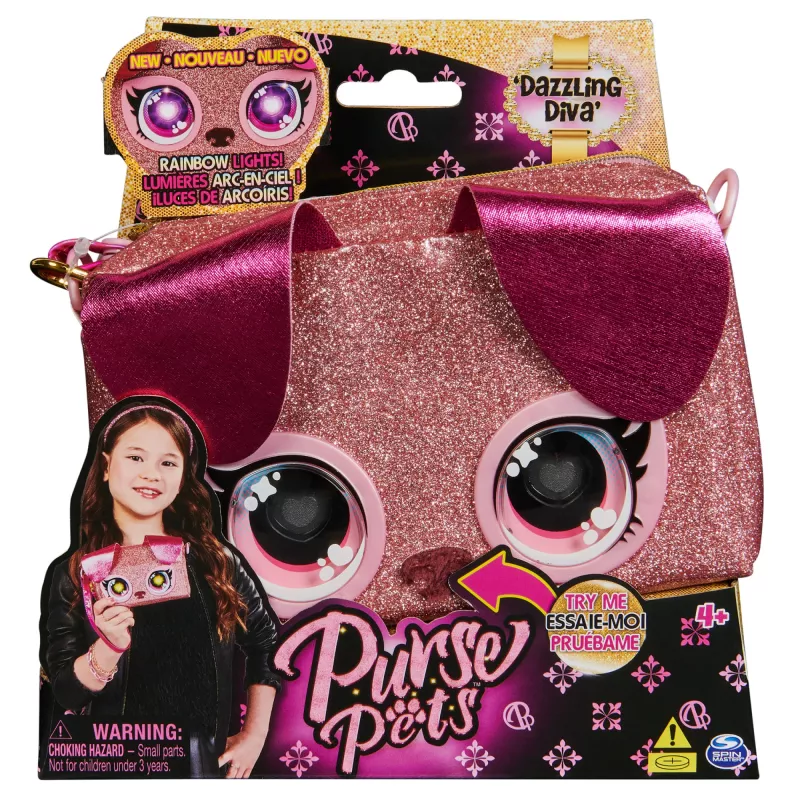 Purse Pets, Keepin’ It Clutch Dazzling Diva kutsikas lemmikloomamänguasi ja randmepaelaga rahakott, tüdrukutele alates 4. eluaastast