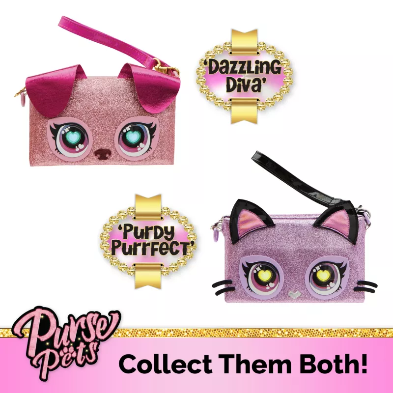 Purse Pets, Keepin’ It Clutch Dazzling Diva kutsikas lemmikloomamänguasi ja randmepaelaga rahakott, tüdrukutele alates 4. eluaastast