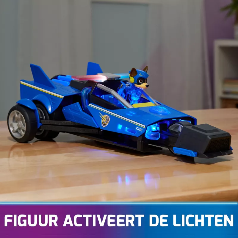 Politseiauto PAW Patrol Chase'i võimas transformeeruv ristleja tulede ja helidega