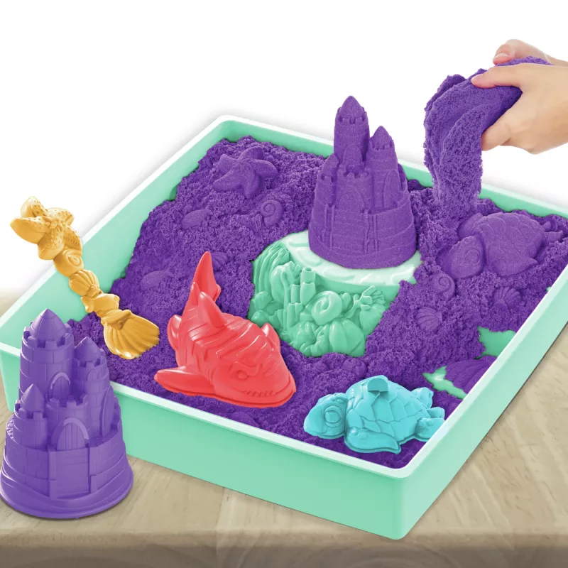 Kinetic Sand, liivakasti komplekt, loomingulised lihavõttekingitused, sisaldab 1 lb lillat vormitavat mänguliiva, 4 tööriista ja vormi, hoiustamine, sensoorsed mänguasjad lastele alates 3. eluaastast