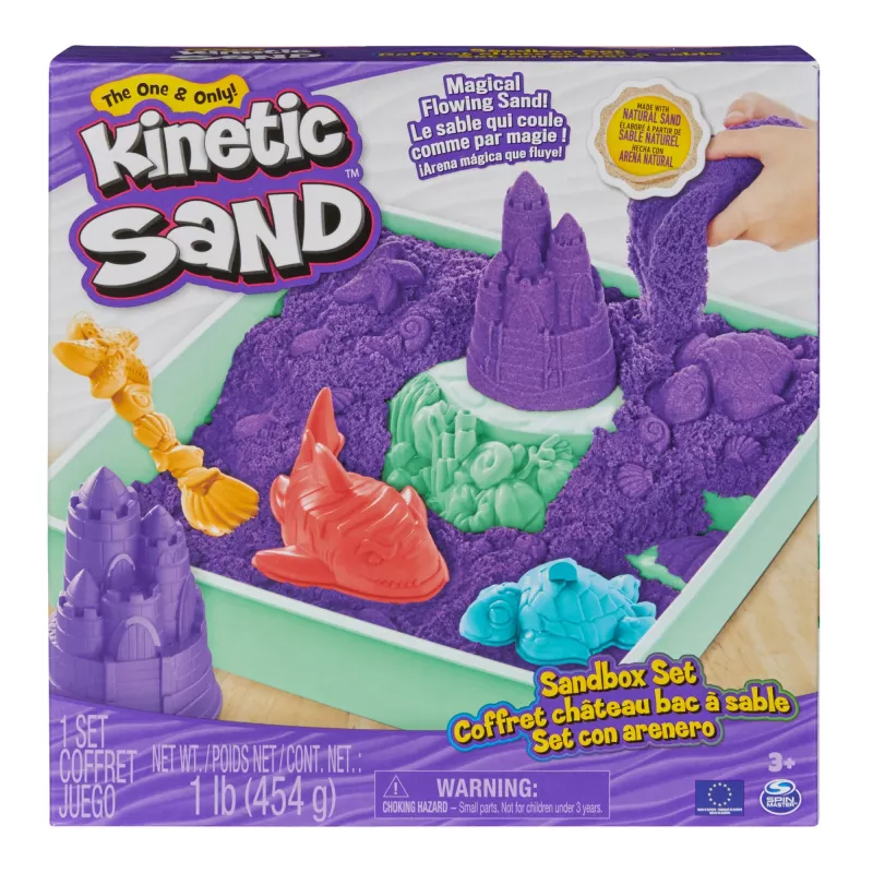 Kinetic Sand, liivakasti komplekt, loomingulised lihavõttekingitused, sisaldab 1 lb lillat vormitavat mänguliiva, 4 tööriista ja vormi, hoiustamine, sensoorsed mänguasjad lastele alates 3. eluaastast