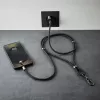 Intenso USB-C laadimispael telefoni kaelapaela kaabel 60W kiirlaadimine reguleeritava pikkusega 1,65m nailon must