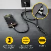 Intenso USB-C laadimispael telefoni kaelapaela kaabel 60W kiirlaadimine reguleeritava pikkusega 1,65m nailon must