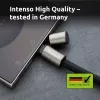 Intenso USB-C laadimispael telefoni kaelapaela kaabel 60W kiirlaadimine reguleeritava pikkusega 1,65m nailon must