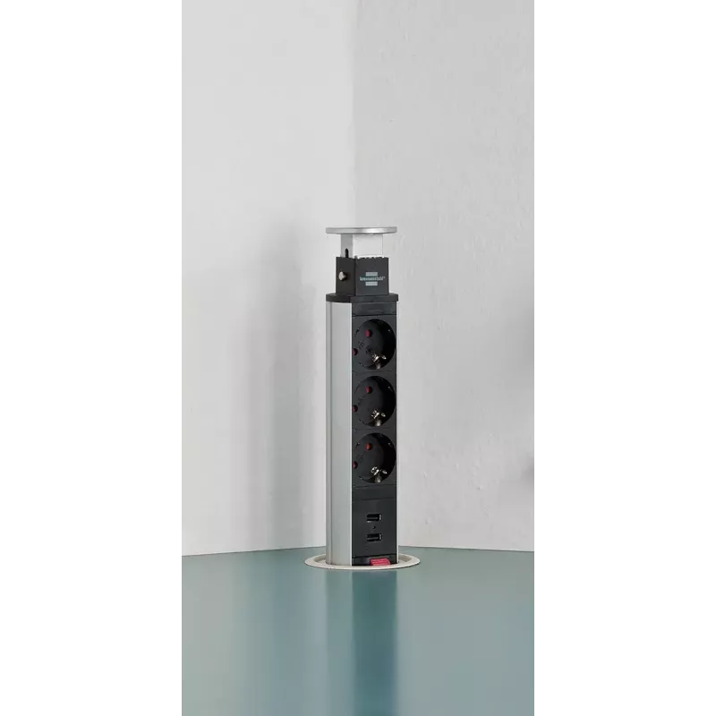 Pikendusjuhe Brennenstuhl 1396200013 2 m 3 pistikupesa Siseruumidesse Alumiinium Must