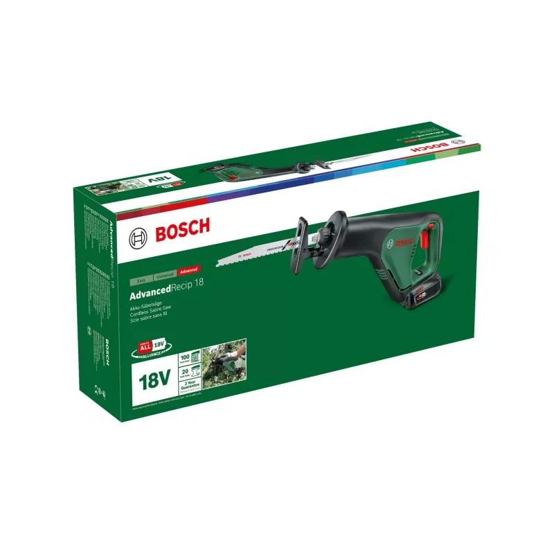 Bosch AdvancedRecip 18 300 spm Must, Roheline