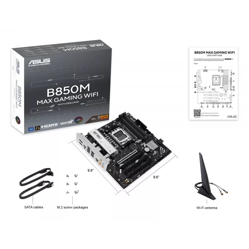 Emaplaat ASUS B850M MAX GAMING WIFI AMD B850 Socket AM5 micro ATX