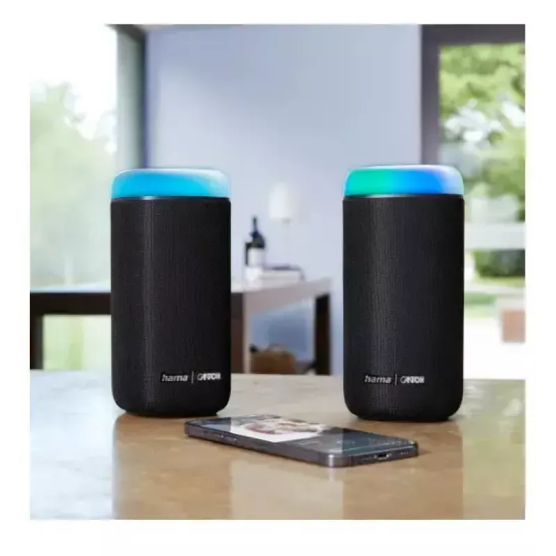 Bluetooth-kõlar CANTON Glow Pro HAMA-lt, must, 3,5 mm pesa, LED-valgusefektid