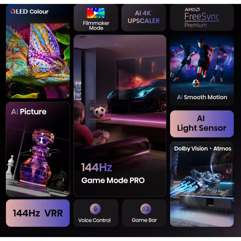 Hisense 50E77Q PRO 127 cm (50 tolli) 4K Ultra HD Smart TV Wi-Fi Must