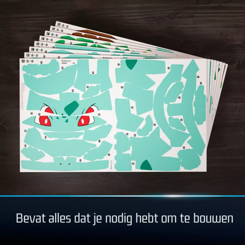 4D Build, Pokémon Bulbasauri 3D mudelikomplekt, Pokémoni figuur, Kanto esimese partneri kollektsioon, lauakaunistus, 195 tükki, alates 12. eluaastast