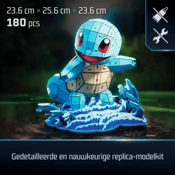 4D Build, Pokémon Squirtle 3D-mudeli komplekt, Pokémoni figuur, Kanto esimene partnerite kollektsioon, lauakaunistus, 180 tk, vanusele 12+