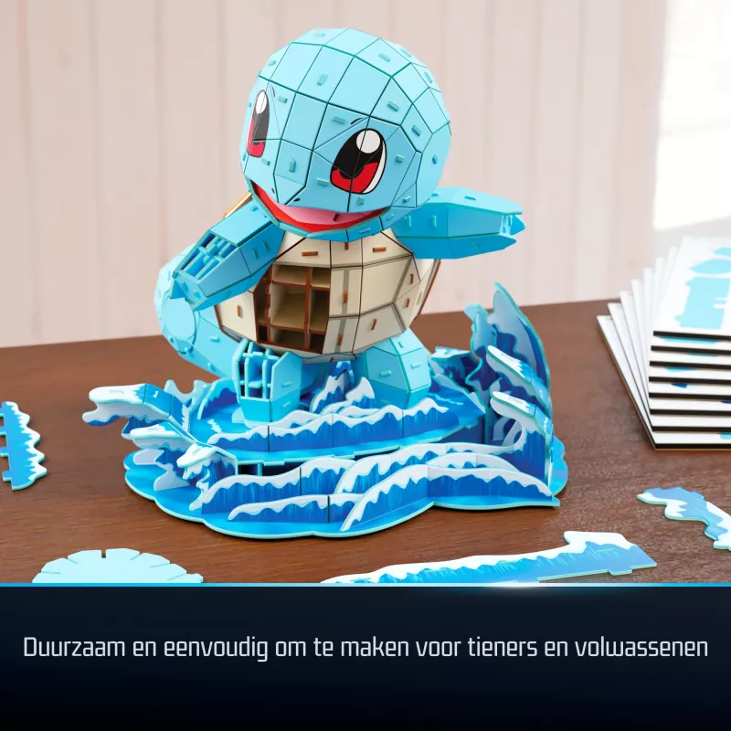 4D Build, Pokémon Squirtle 3D-mudeli komplekt, Pokémoni figuur, Kanto esimene partnerite kollektsioon, lauakaunistus, 180 tk, vanusele 12+