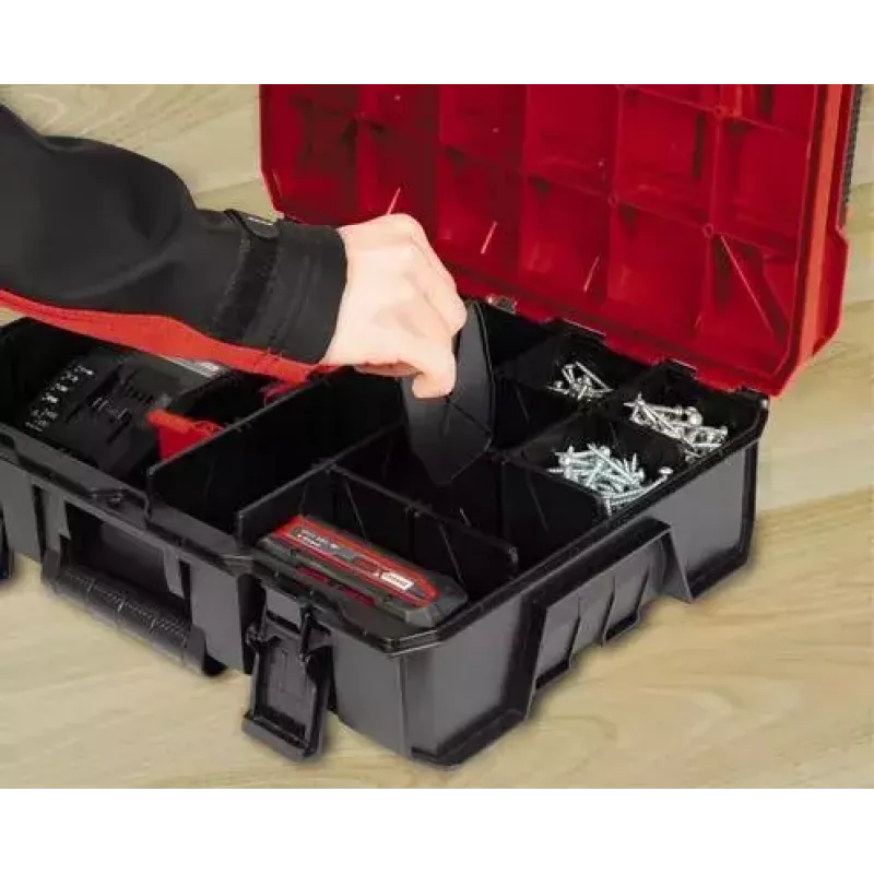 Väikeosade kast Einhell E-Case S-F polüpropüleenist must punane 42x28x9.5 cm