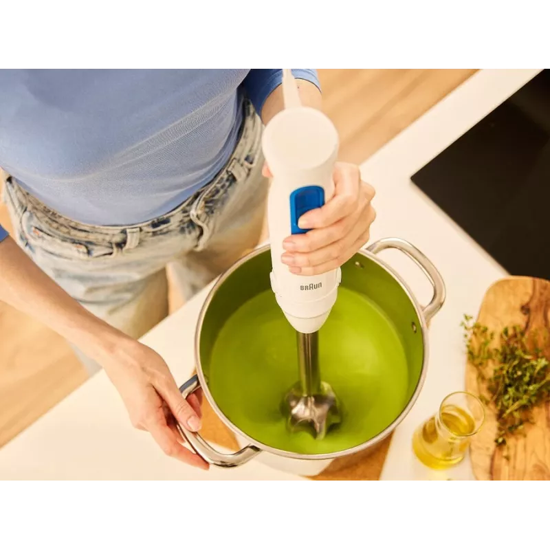 Hand blender Braun Household MultiQuick 3 MQ30202M, 900 W, Valge/blue, with chopper and whisk
