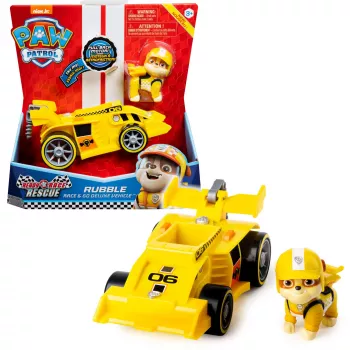 PAW Patrol , Ready, Race, Rescue Rubble’i Race & Go Deluxe sõiduk helidega, lastele alates 3. eluaastast