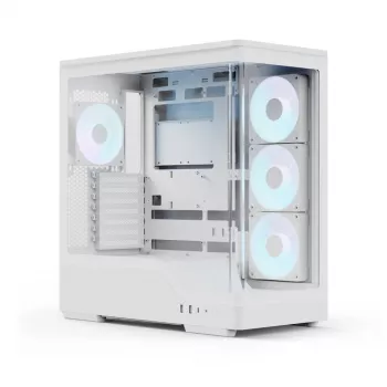 PC-korpus AEROCOOL Geh Midi P500A Valge — keskmise torniga ATX-korpus, valge viimistlus