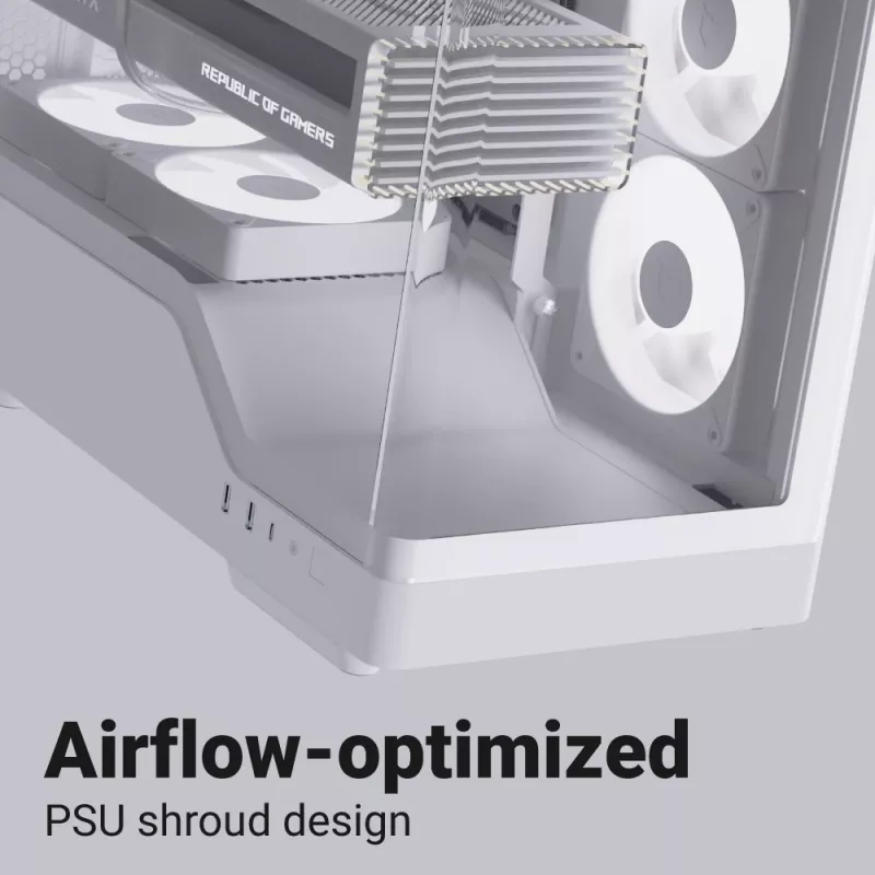 PC-korpus AEROCOOL Geh Midi P500A Valge — keskmise torniga ATX-korpus, valge viimistlus