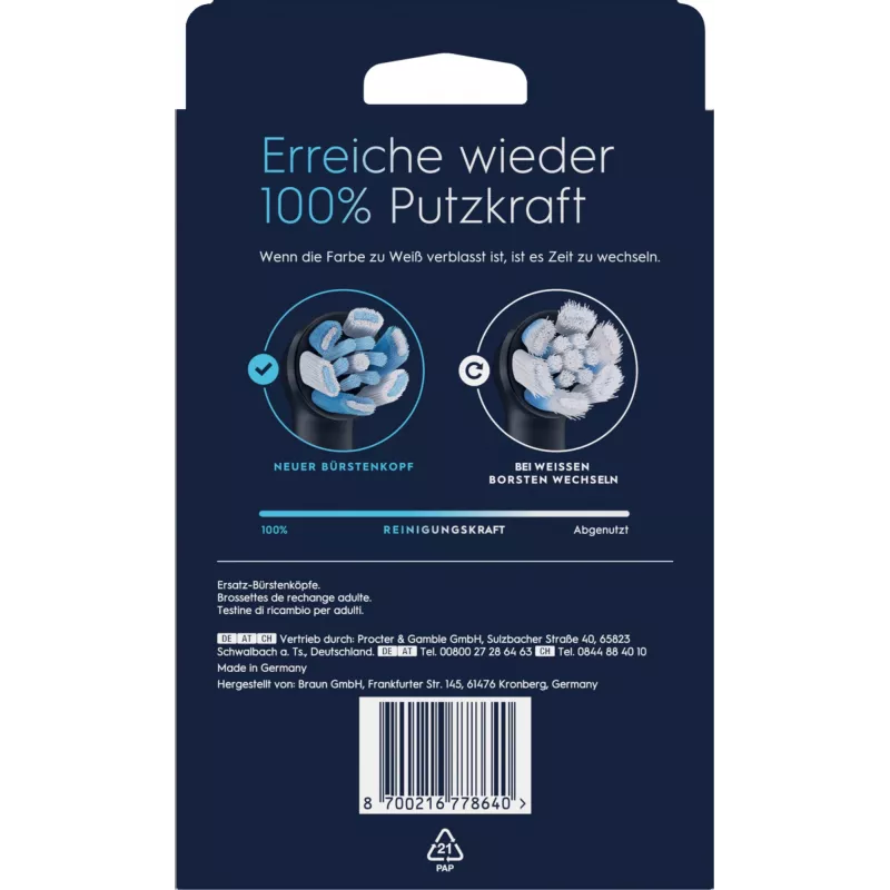 Oral-B iO Ultimate Clean asendusharjapead — 8 tk pakend, must, tõhusaks hambakatu eemaldamiseks