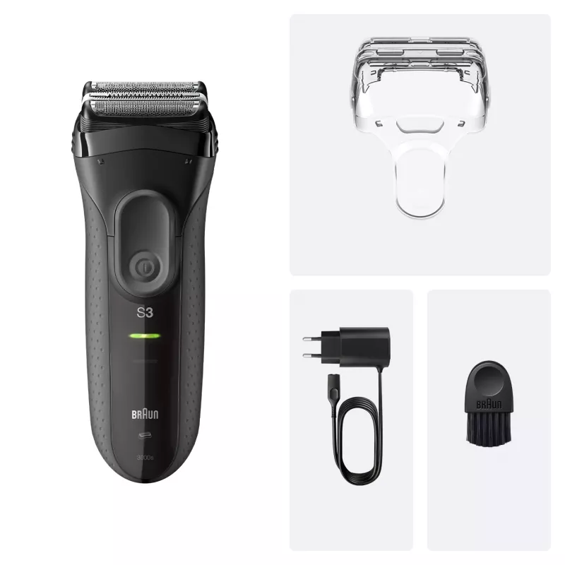 Foil shaver BRAUN Serie 3 3000S, hall, foil system, built-in NiMH aku, AC/aku power, 57×48×156 mm