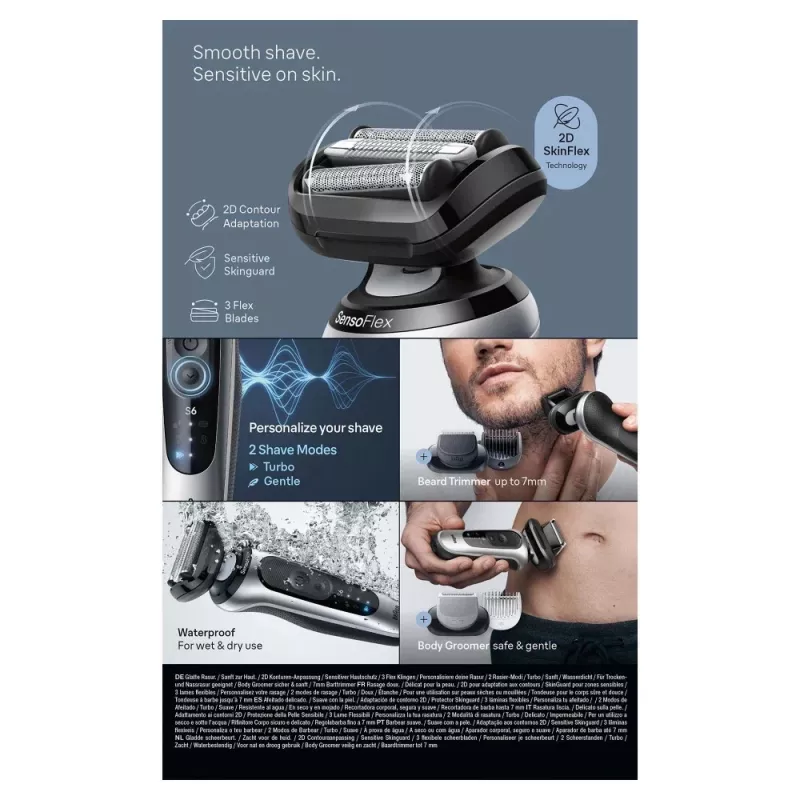 Fooliumhabemenuga Braun Series 6 62-S7650cc Hõbedane Liitium-ioonaku