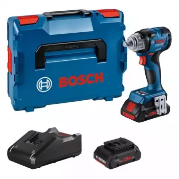 Bosch GDS 18V-330 HC Professional aku-löökmutrikeeraja, 18 V, 1/2 tolli, 2800 p/min, 330 Nm, 2 × 4,0 Ah akut, laadija, Bluetooth, L-BOXX, sinine/must
