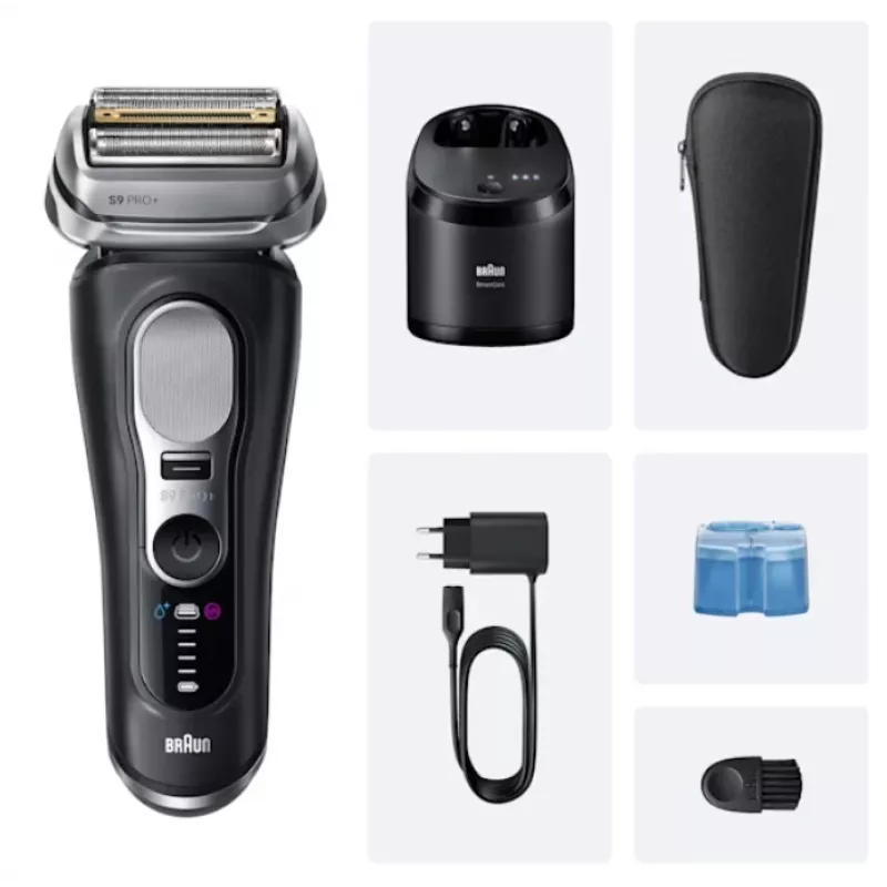 Fooliumhabemeajaja Braun Series 9 Pro+ 9660CC must hõbedane roostevaba teras