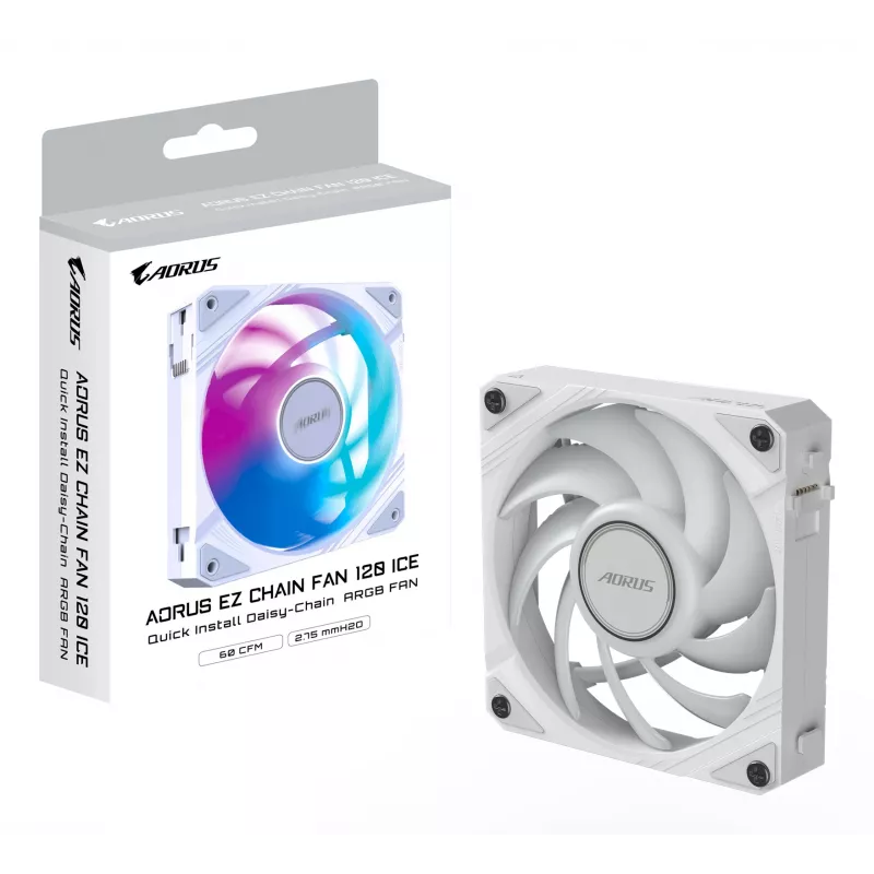 GIGABYTE AORUS EZ CHAIN FAN 120 ICE kõik-ühes vedelikjahutus 12 cm Valge