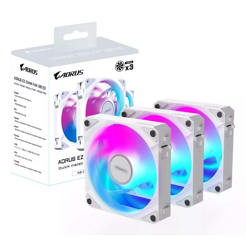 GIGABYTE AORUS EZ CHAIN FAN 120 ICE Emaplaat 12 cm Valge 1 tk