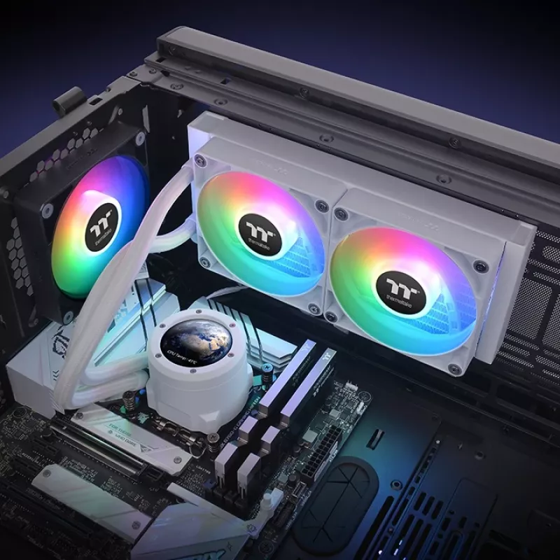 THERMALTAKE vesijahutus – TH240 V2 Ultra ARGB Sync kõik-ühes vedelikjahuti – valge väljaanne
