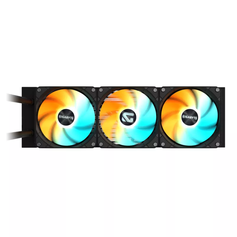 GIGABYTE GAMING 360 vedelik-CPU-jahuti – 3x120 mm ARGB-ventilaatorit, klõpsatav lukustusmehhanism, ahelühendus, ühildub Intel LGA 1851 ja AMD AM5 pesadega