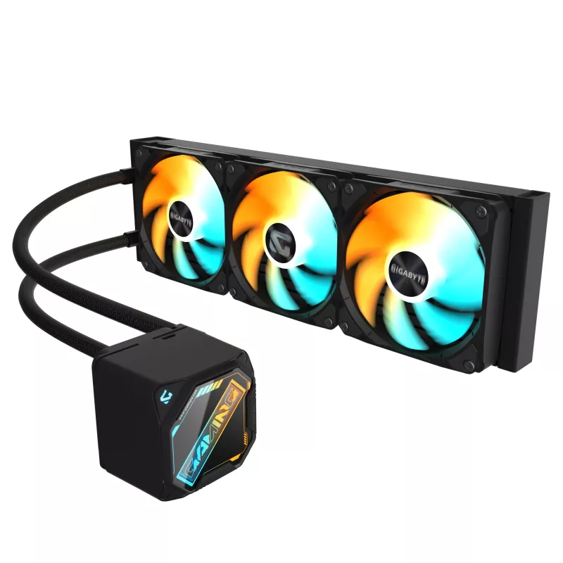 GIGABYTE GAMING 360 vedelik-CPU-jahuti – 3x120 mm ARGB-ventilaatorit, klõpsatav lukustusmehhanism, ahelühendus, ühildub Intel LGA 1851 ja AMD AM5 pesadega
