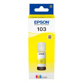 Epson 103, kollane, Epson, Epson L5190 / L3156 / L3151 / L3150 / EcoTank L3110, 65 ml, tindiprinter, Indoneesia