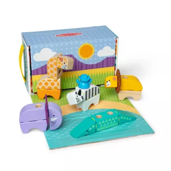 Ehitusmänguasi Spin Master Melissa & Doug Blockables Safari Playset – figuurid ja laotavad klotsid