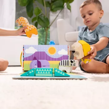 Ehitusmänguasi Spin Master Melissa & Doug Blockables Safari Playset – figuurid ja laotavad klotsid